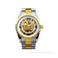 Stainless Steel Automatic Mechanical Watch Skeleton Dial ,
